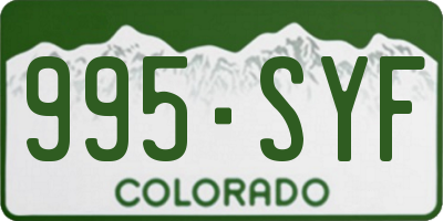 CO license plate 995SYF