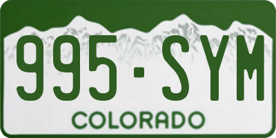 CO license plate 995SYM