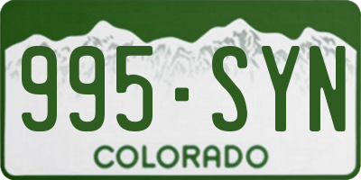 CO license plate 995SYN