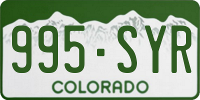 CO license plate 995SYR