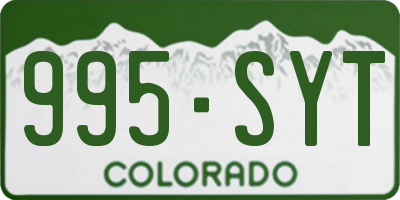 CO license plate 995SYT