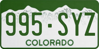 CO license plate 995SYZ