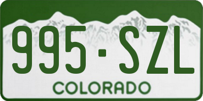 CO license plate 995SZL
