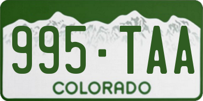 CO license plate 995TAA