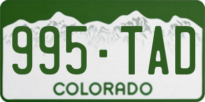 CO license plate 995TAD