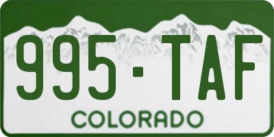 CO license plate 995TAF