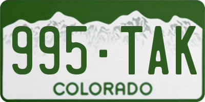 CO license plate 995TAK