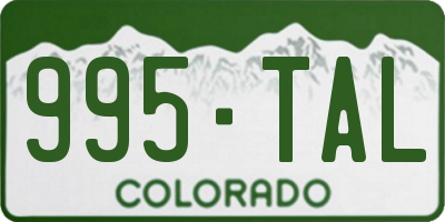 CO license plate 995TAL