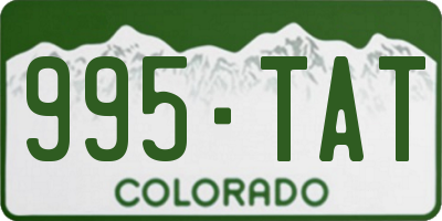 CO license plate 995TAT