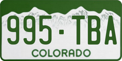 CO license plate 995TBA