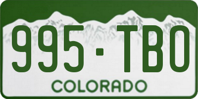 CO license plate 995TBO