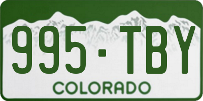 CO license plate 995TBY