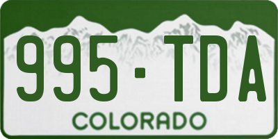 CO license plate 995TDA