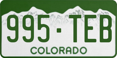 CO license plate 995TEB