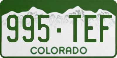 CO license plate 995TEF