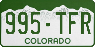 CO license plate 995TFR