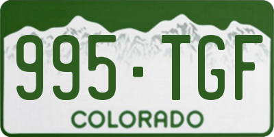 CO license plate 995TGF