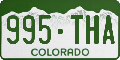 CO license plate 995THA