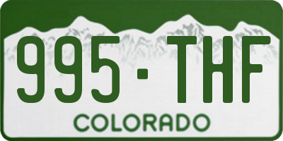 CO license plate 995THF
