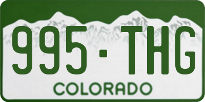 CO license plate 995THG