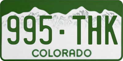 CO license plate 995THK