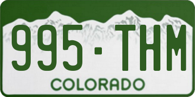 CO license plate 995THM