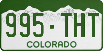 CO license plate 995THT