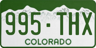 CO license plate 995THX