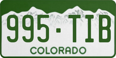CO license plate 995TIB