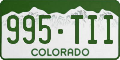 CO license plate 995TII