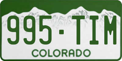 CO license plate 995TIM