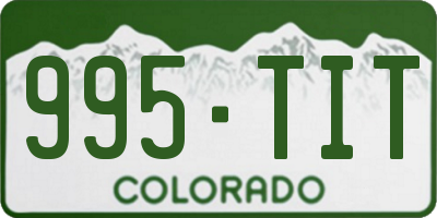 CO license plate 995TIT