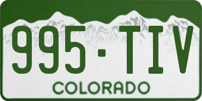 CO license plate 995TIV