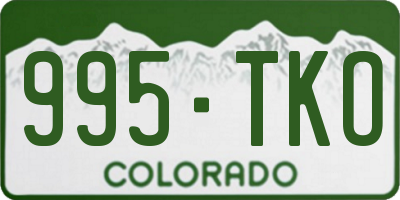 CO license plate 995TKO
