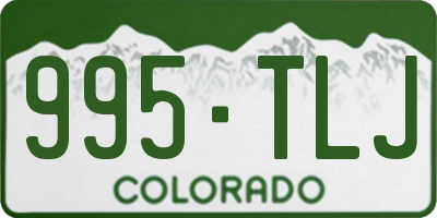 CO license plate 995TLJ