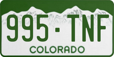 CO license plate 995TNF