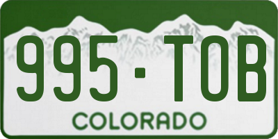 CO license plate 995TOB