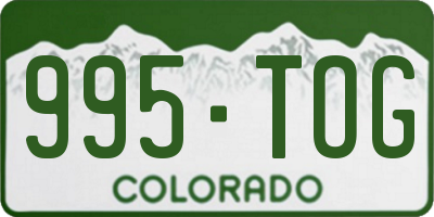 CO license plate 995TOG