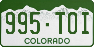 CO license plate 995TOI