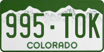 CO license plate 995TOK