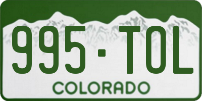 CO license plate 995TOL