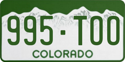 CO license plate 995TOO