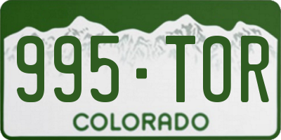 CO license plate 995TOR