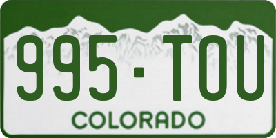 CO license plate 995TOU