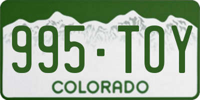 CO license plate 995TOY