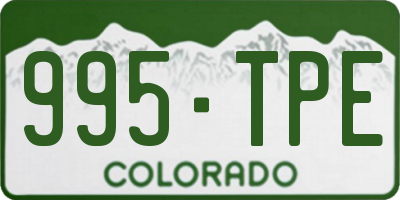 CO license plate 995TPE