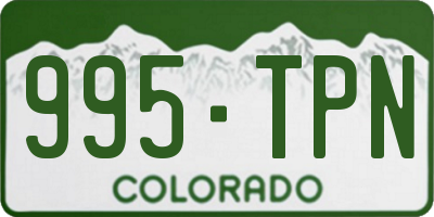 CO license plate 995TPN