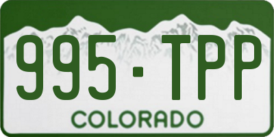 CO license plate 995TPP