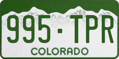 CO license plate 995TPR