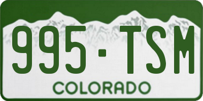 CO license plate 995TSM